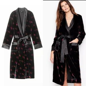 Victorias Secret Floral Velvet Luxe Long Robe